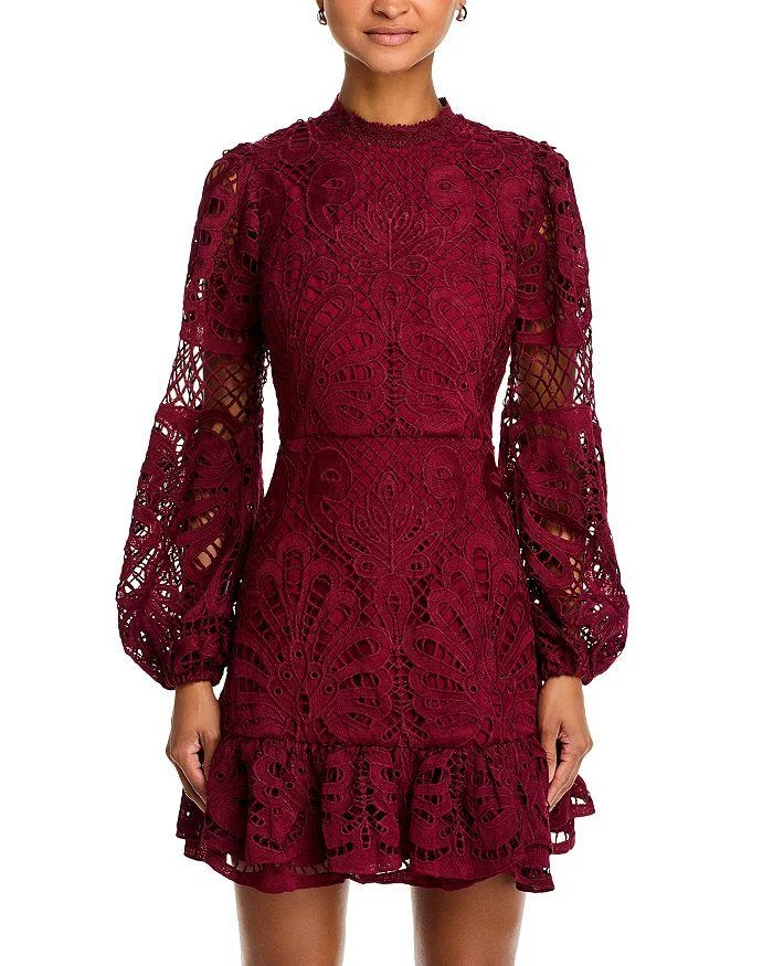AQUA Long Sleeve Lace Dress - Exclusive 6