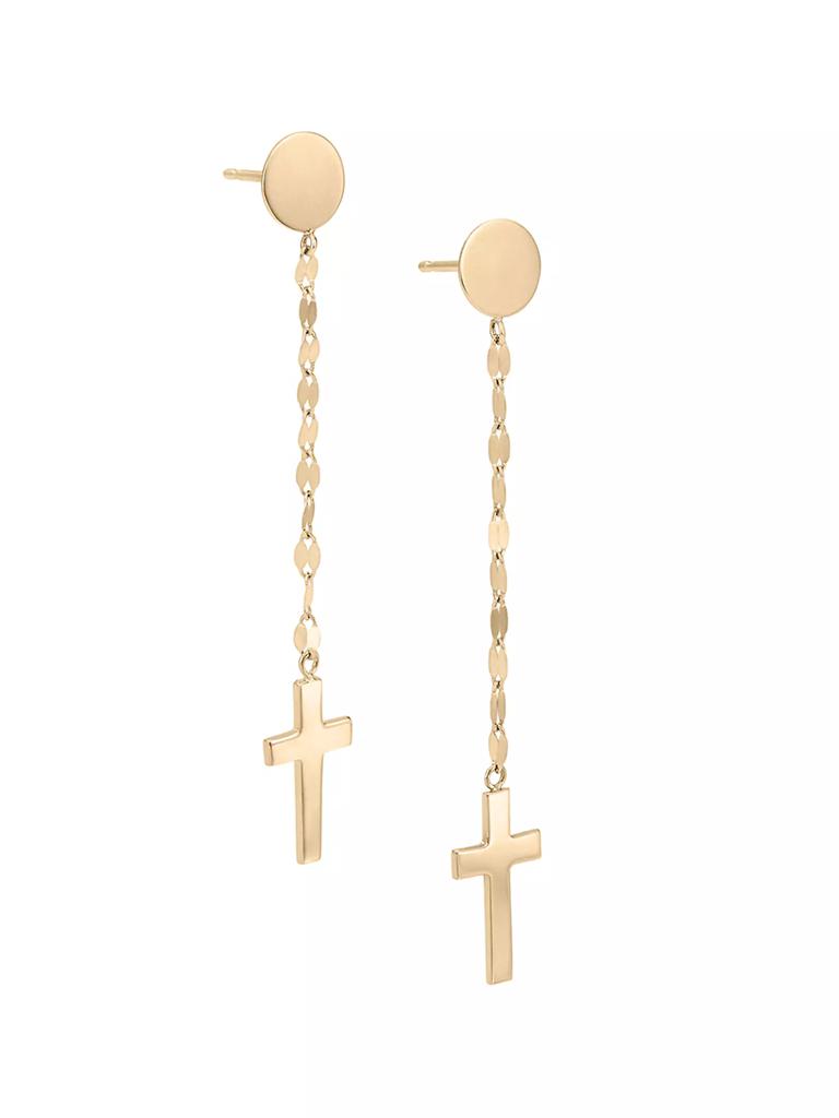 LANA Blake 14K Yellow Gold Cross Earrings