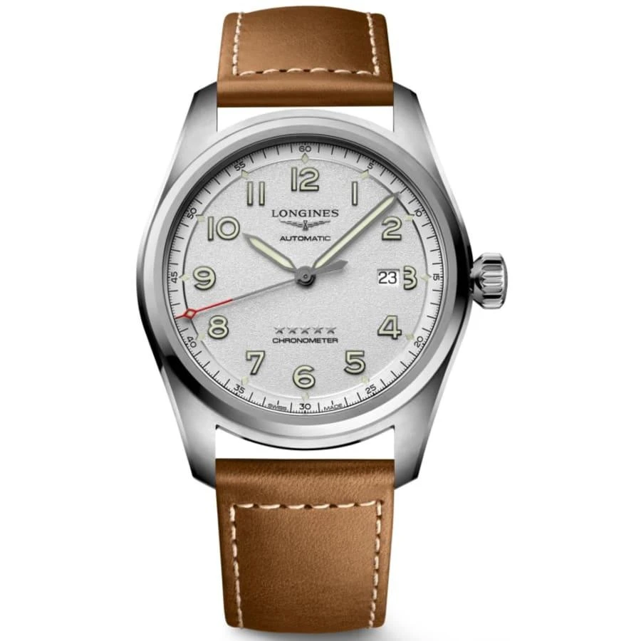 Longines Spirit Automatic Silver Dial Leather Strap Men's Watch L3.811.4.73.2 1