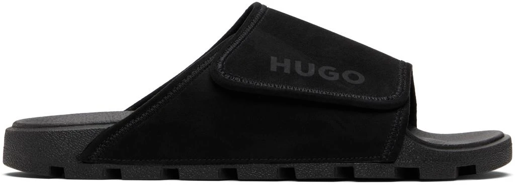 Hugo Boss Black Strap Faux-Suede Upper Sandals
