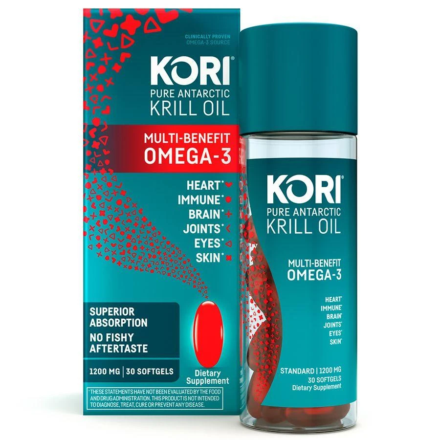 Kori Pure Antarctic Krill Oil Multi-Benefit Omega-3 1200mg Softgels 3