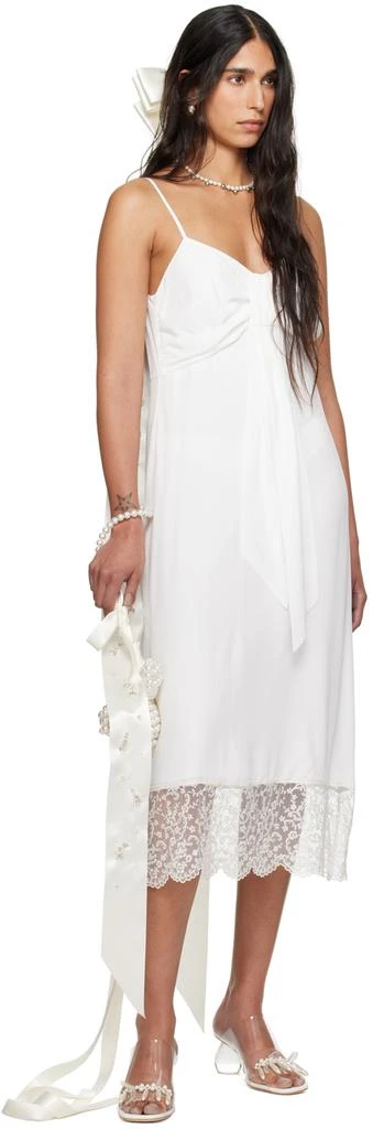 Simone Rocha SSENSE Exclusive White Front Bow Slip Dress 5