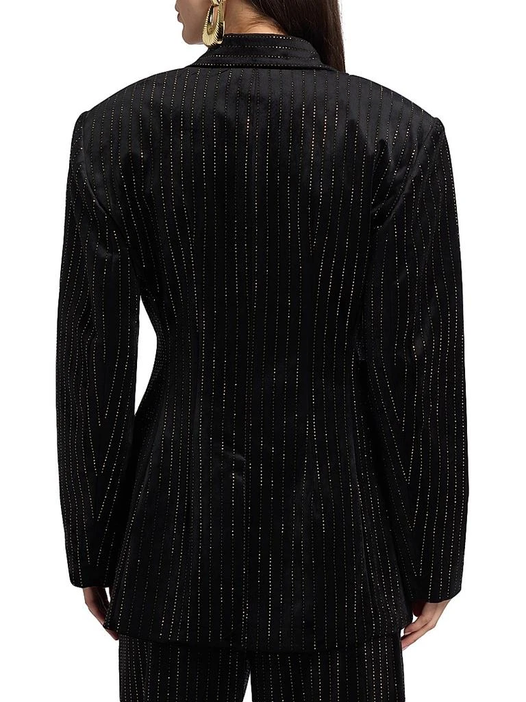 Ronny Kobo Madera Crystal-Embellished Pinstriped Velvet Blazer 5