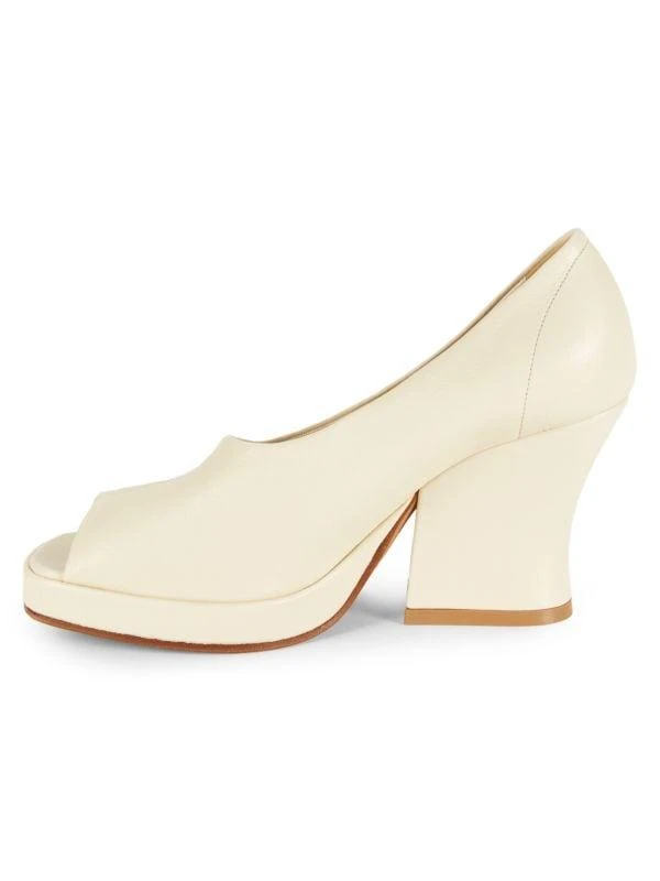 Bottega Veneta Peep Toe Leather Pumps 4