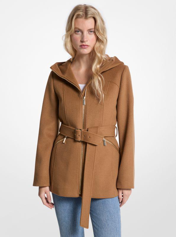 Michael Kors Wool Blend Hooded Coat