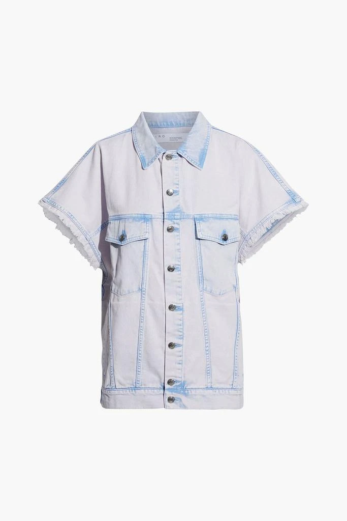 Kachixspe oversized frayed bleached denim vest – On Sale Now with