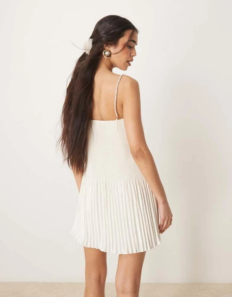 Abercrombie & Fitch Abercrombie & Fitch square neck structured mini dress in white 4