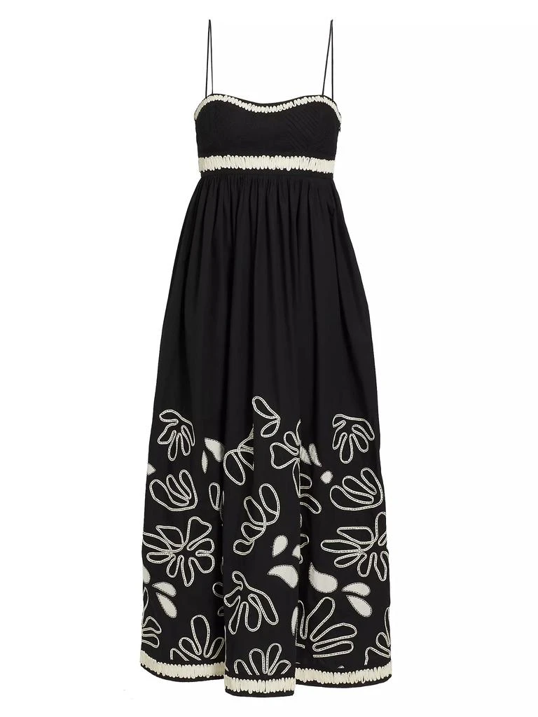 Ulla Johnson Hollis Bloom Ribbon-Embroidered Cotton Midi-Dress 1