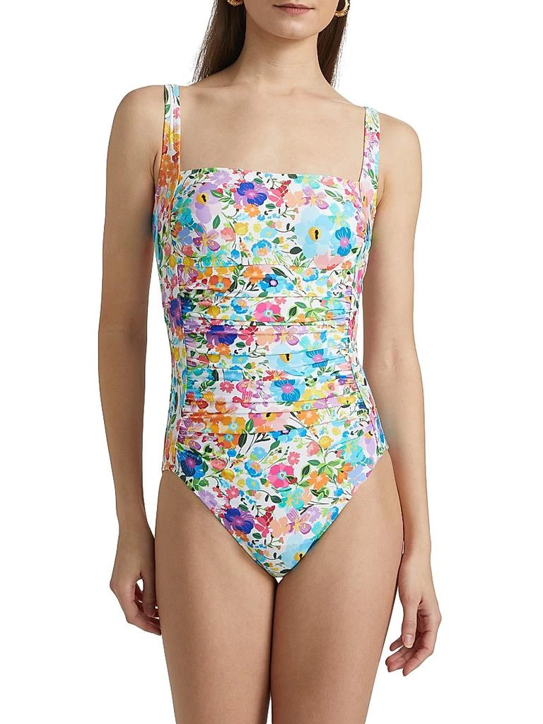 Johnny Was Wild Bloom Ruched One-Piece Swim Suit 3