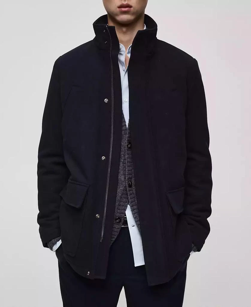 Mango Men's Quilted Wool-Blend Inner Coat 3