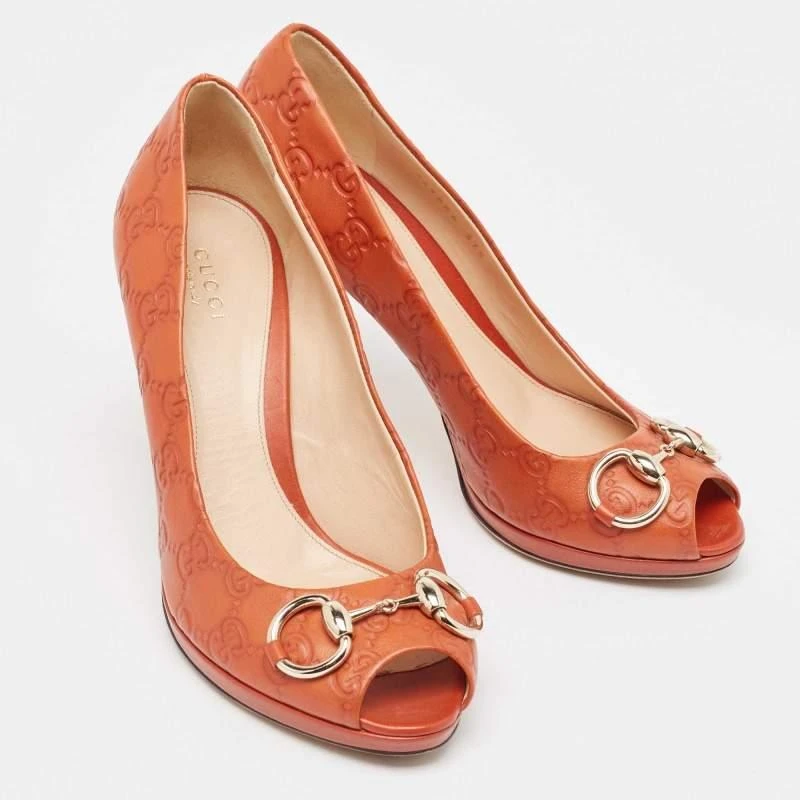 Gucci Gucci Brown Guccissima Leather Open Toe Pumps Size 37.5 4