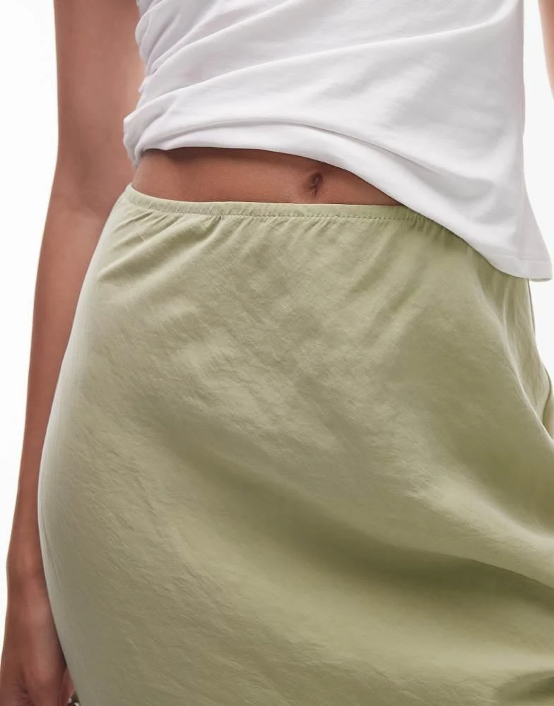 Topshop Topshop super soft cupro bias midi in olive 3