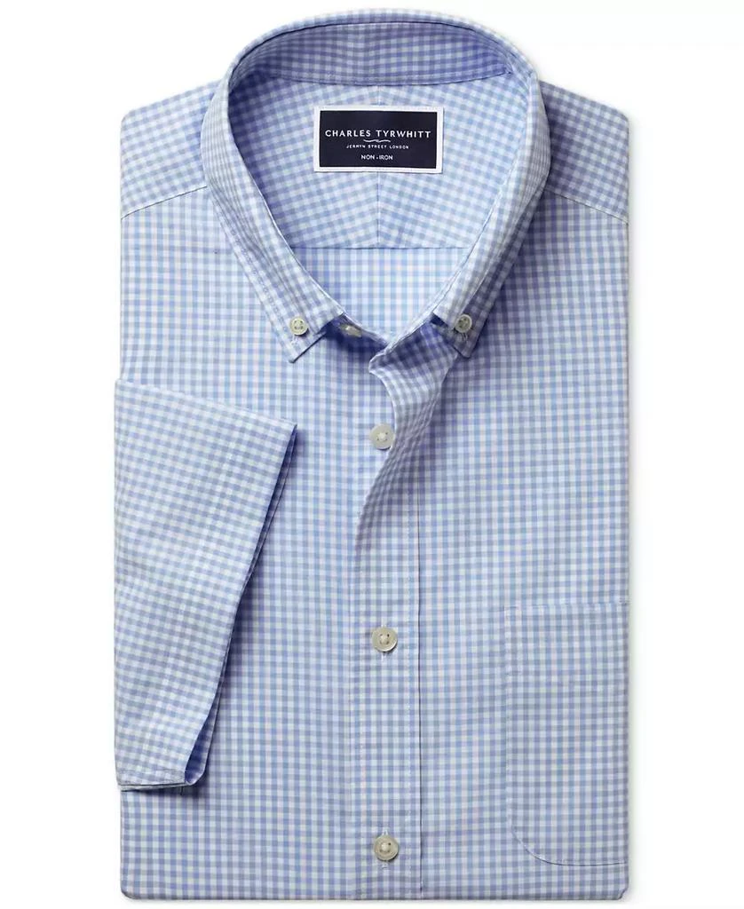 Charles Tyrwhitt Men's Slim Fit Short Sleeve Wrinkle-Resistant Button-Down Shirt 5
