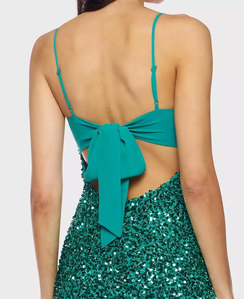 Alex & Sophia Juniors' Sequined V-Neck Short Dress 6