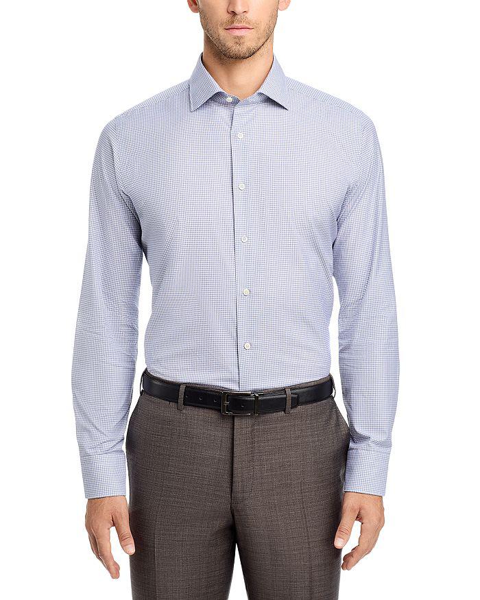 Canali Impeccabile Cotton Micro Check Regular Fit Dress Shirt