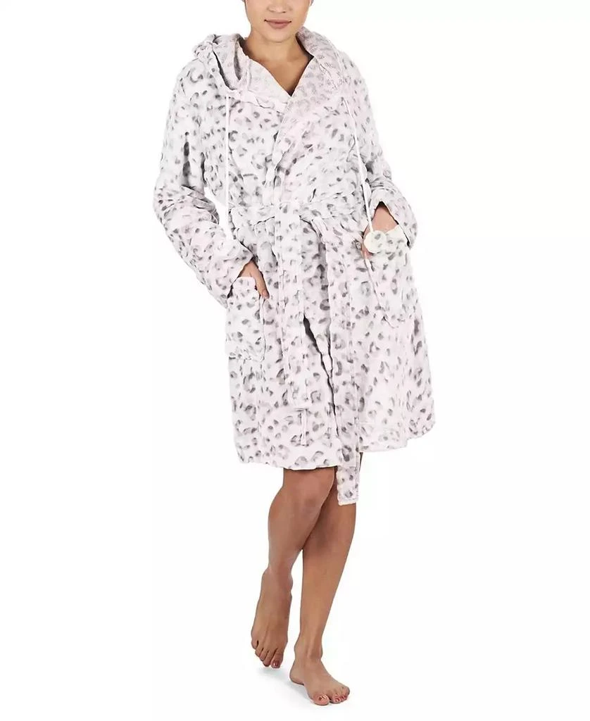 Memoi Women's Leopard Plush Robe 1