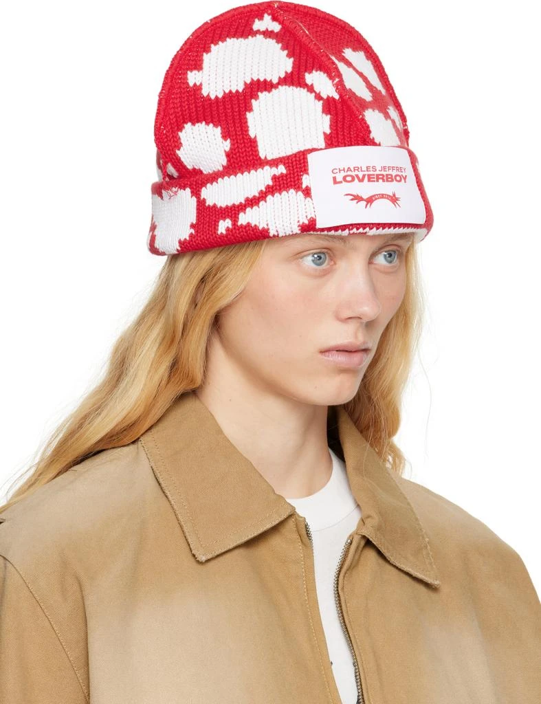 Charles Jeffrey Loverboy Red & White Loverboy Beanie 2