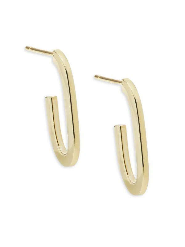 Saks Fifth Avenue 14K Yellow Gold Half Hoop Earrings 1