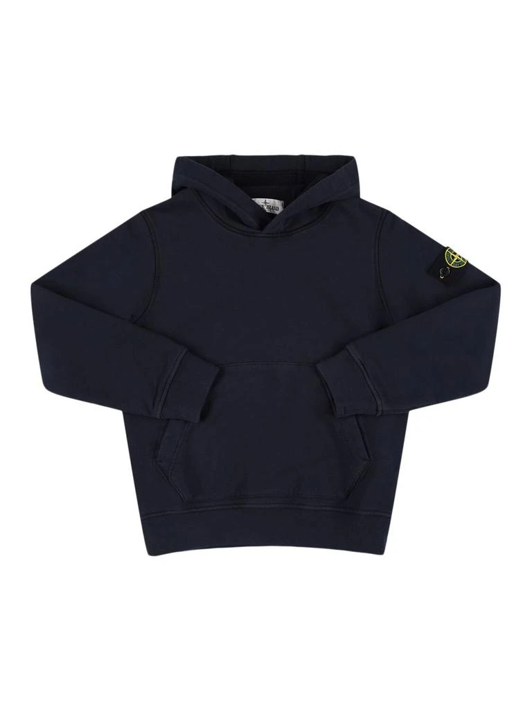 Stone Island Junior Organic Cotton Hooded Sweatshirt 1