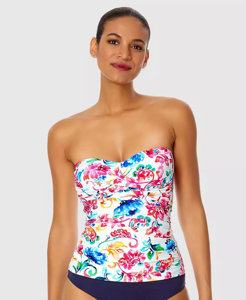 Anne Cole Women's Watercolor Paisley Twist-Front Bandeau Tankini Top 3