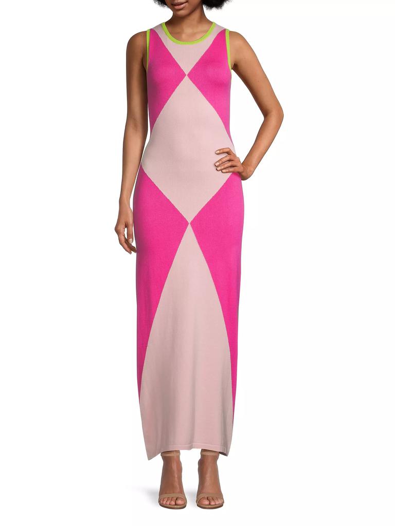 Victor Glemaud Colorblock Knit Maxi Dress
