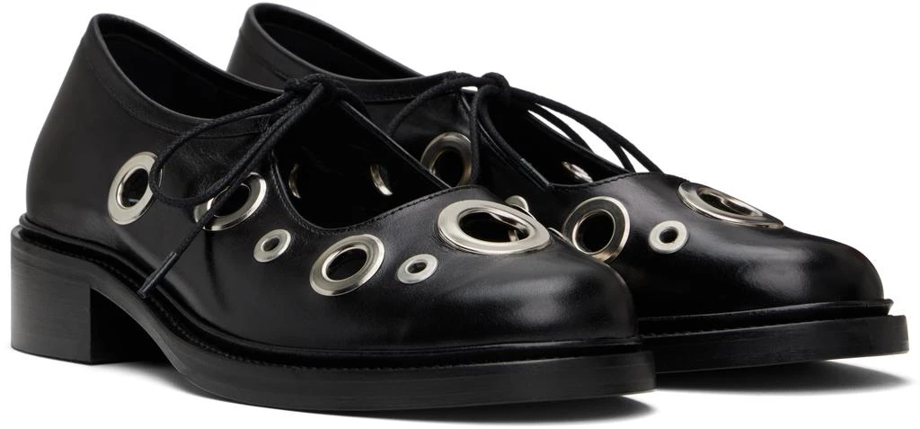 Nicole Saldaña Black Fabiana Eyelet Loafers 4