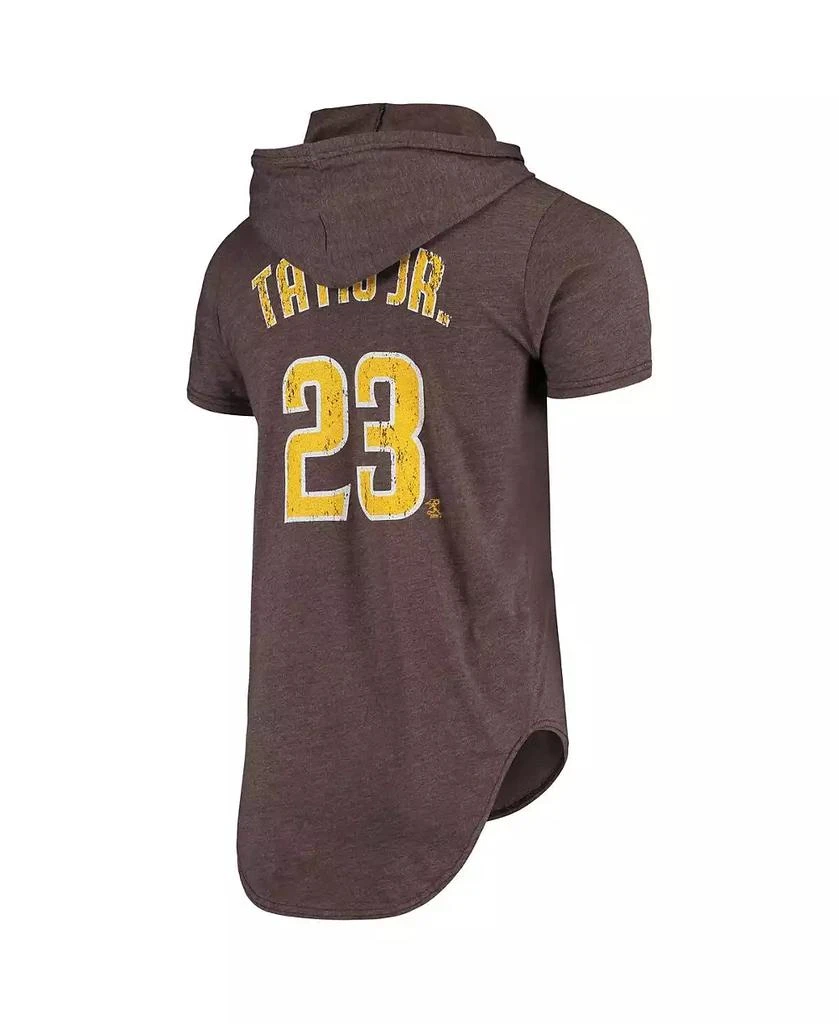Majestic Men
s Fernando Tatis Jr. Heathered Brown San Diego Padres Softhand Player Tri-Blend Hoodie T-shirt 2