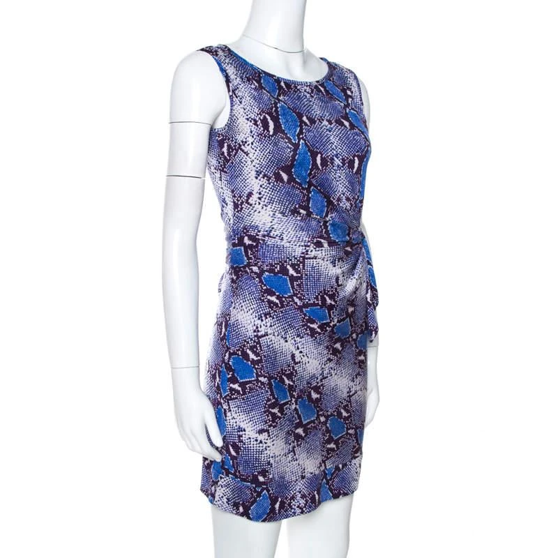 Diane von Furstenberg Diane Von Furstenberg Blue Python Print Silk Jersey Della Dress XS 2