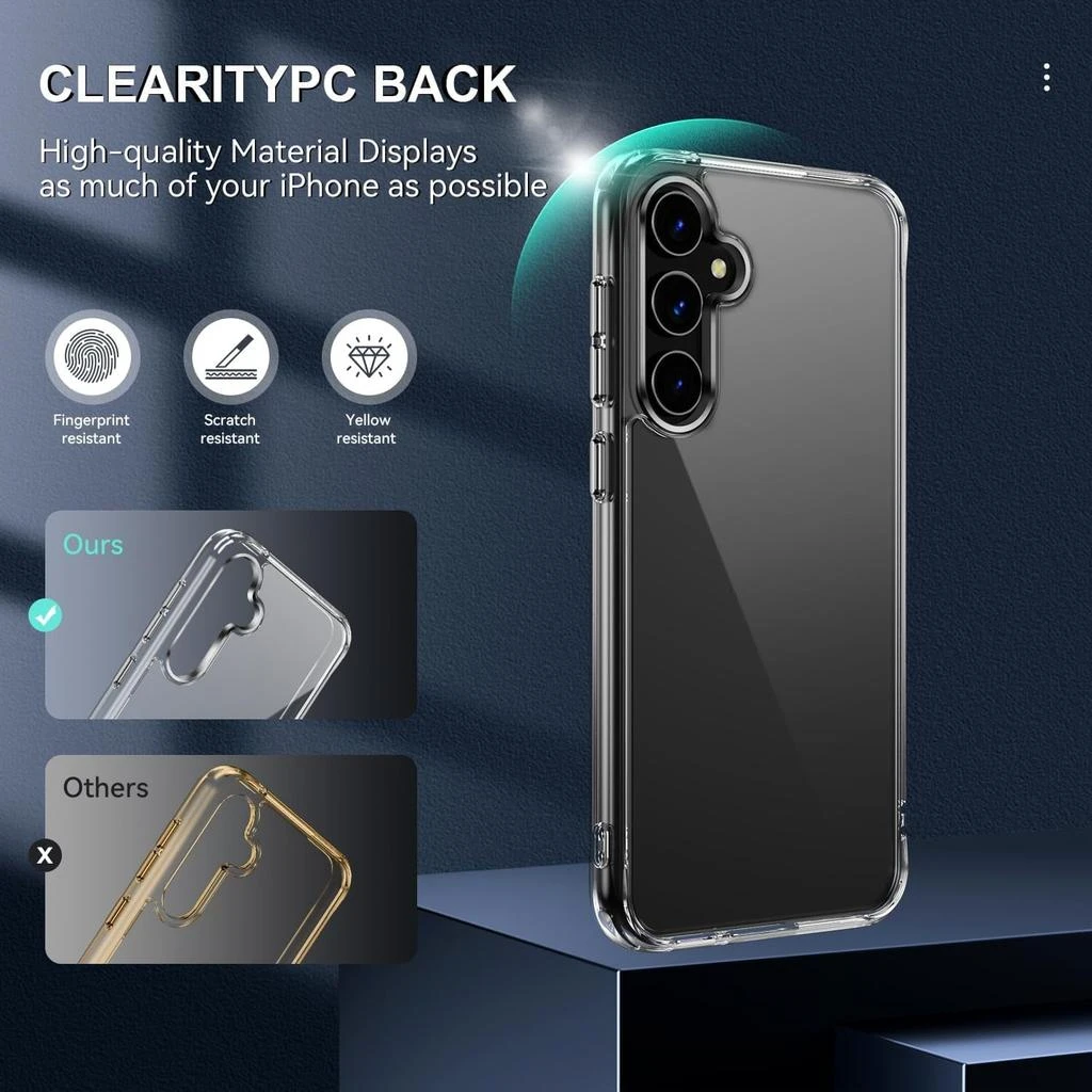 ENTRONIX Entronix Bundle Compatible with Galaxy S25 - [Hard] Clear Case, 1 Clear Clear Screen Protector 
1 Camera Lens Protector 4