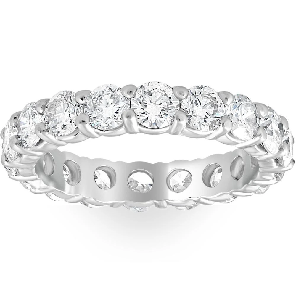 Pompeii3 Platinum 3Ct Diamond Eternity Wedding Ring Lab Grown 1