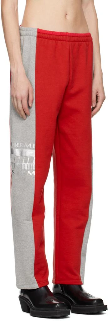 VTMNTS Red & Gray 'Extreme System' Lounge Pants 2