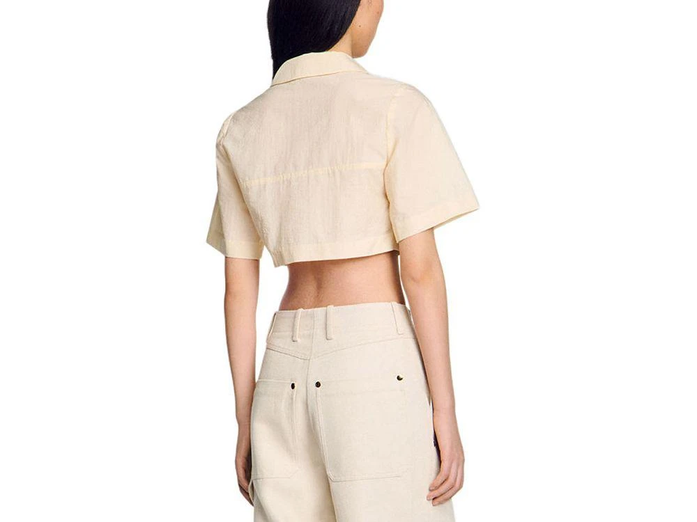 Sandro Cropped Gathered Shirt 3
