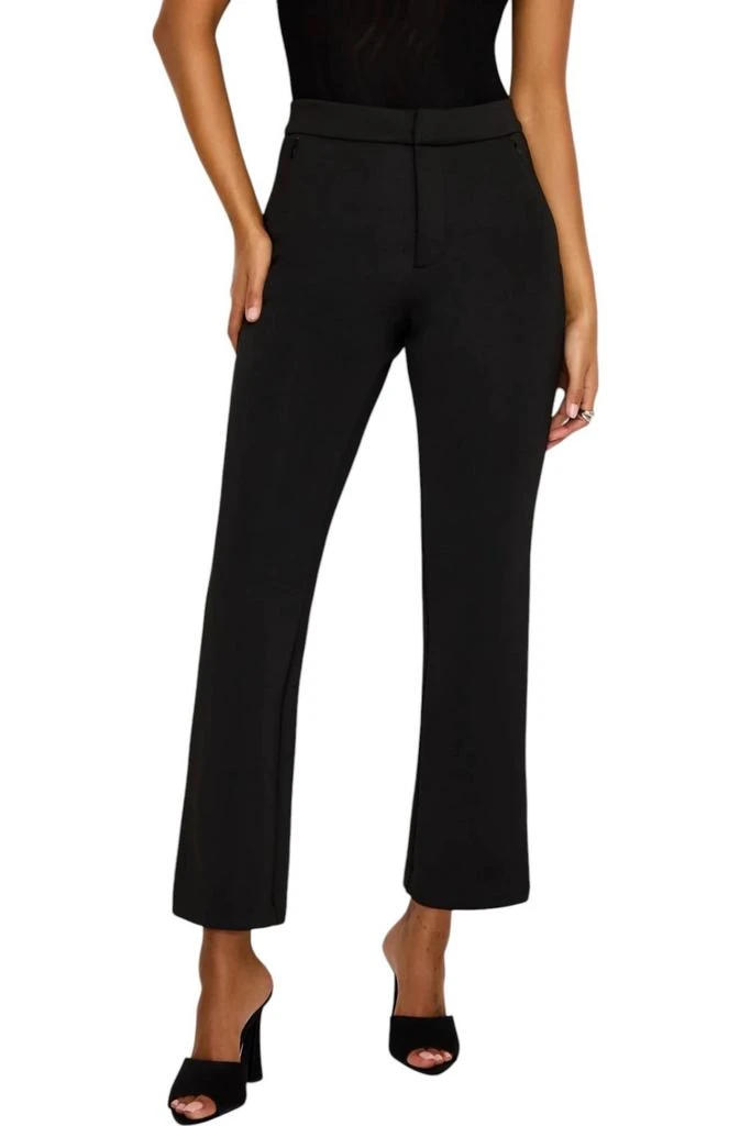 GOOD AMERICAN Scuba Cropped Straight Trousers In Black 1