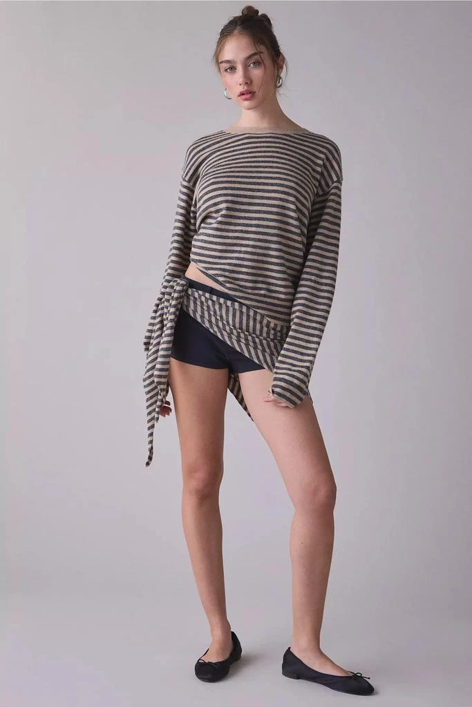 Lioness Lioness Olsen Scarf Detail Striped Long Sleeve Top 5