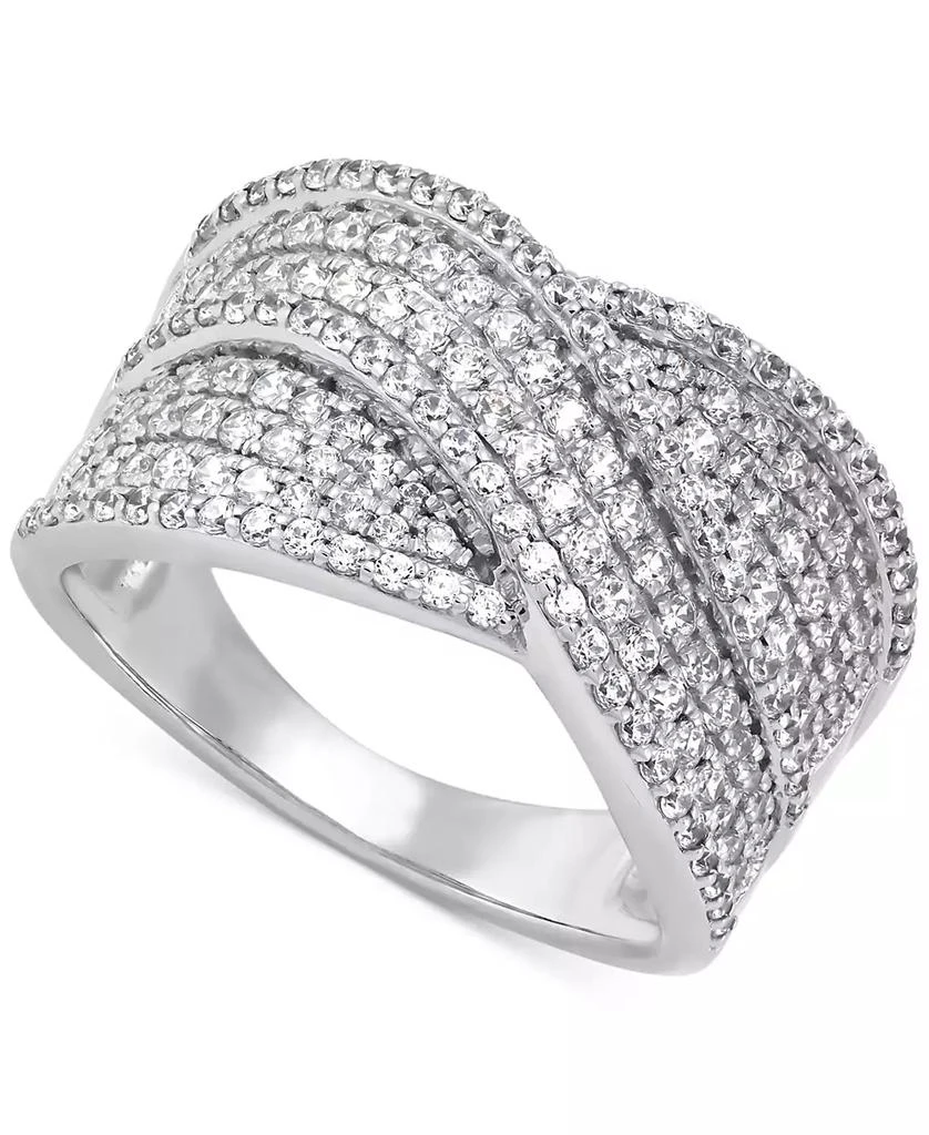Diamond Multirow Crossover Statement Band (1 in Sterling