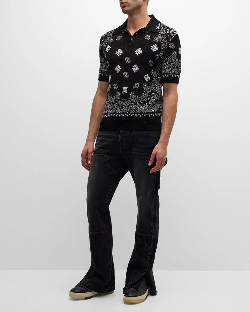 AMIRI Men's Bandana Knit Polo Shirt 3