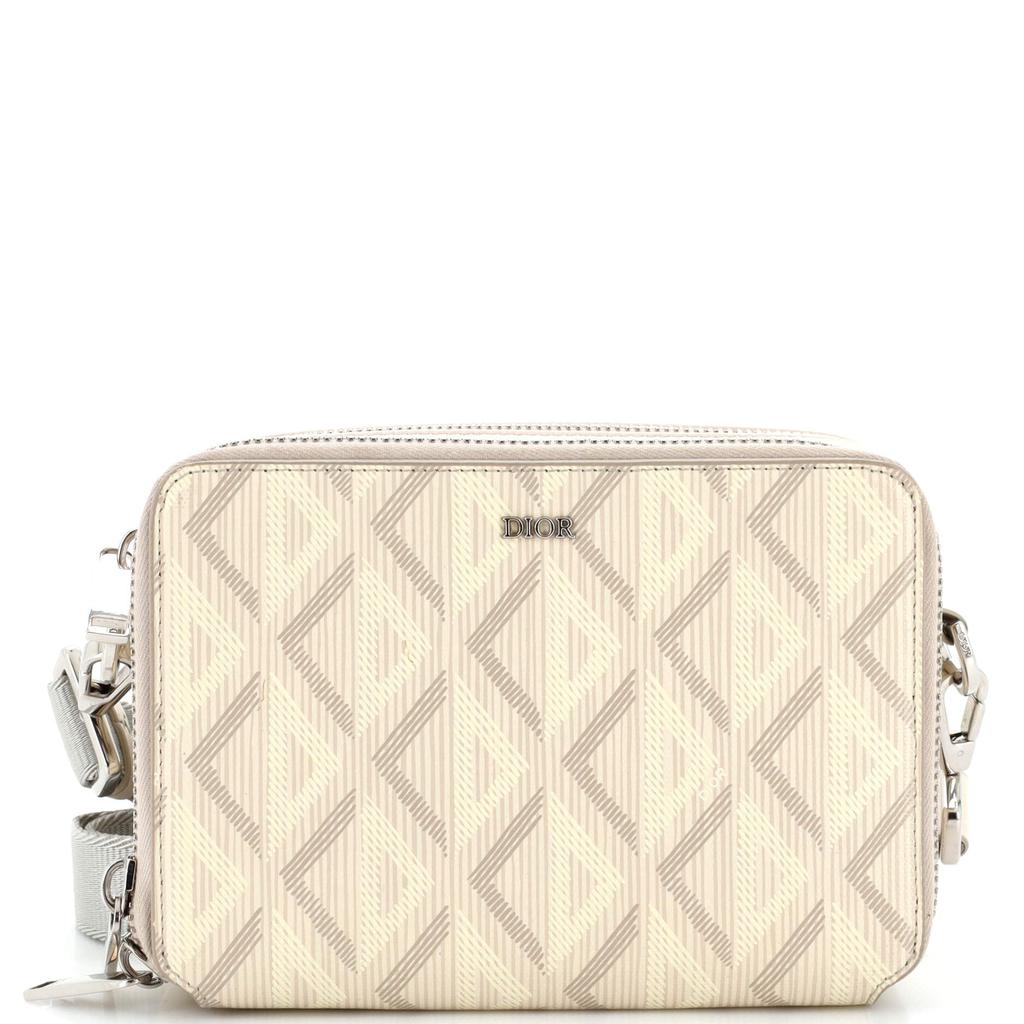 Dior Double Zip Crossbody Pouch CD Diamond Coated Canvas