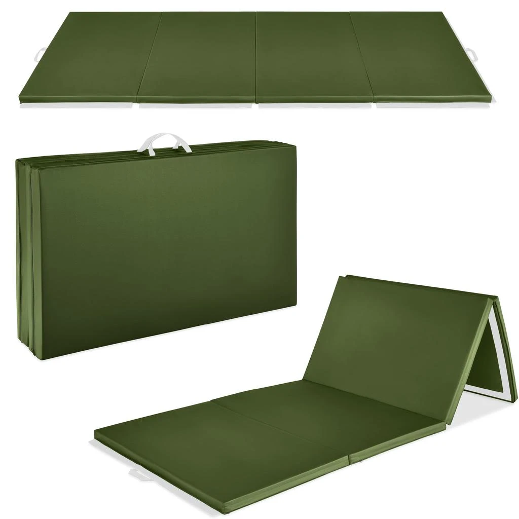 Best Choice Products 10ftx4ftx2in Folding Gymnastics Mat 4-Panel Exercise Workout Floor Mats w/ Handles 18