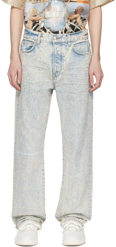 AMIRI Blue & Off-White Shotgun Jeans 1