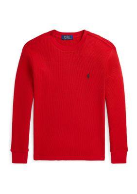 Ralph Lauren Lauren Childrenswear Boys 8 10 Waffle Knit Cotton Long Sleeve T Shirt