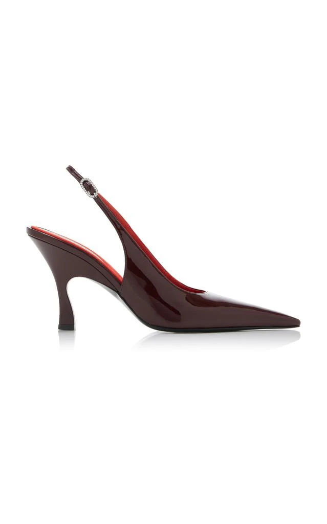 Stella McCartney Stella McCartney - Elsa Patent Vegan Leather Slingback Pumps - Burgundy - IT 38 - Moda Operandi 1