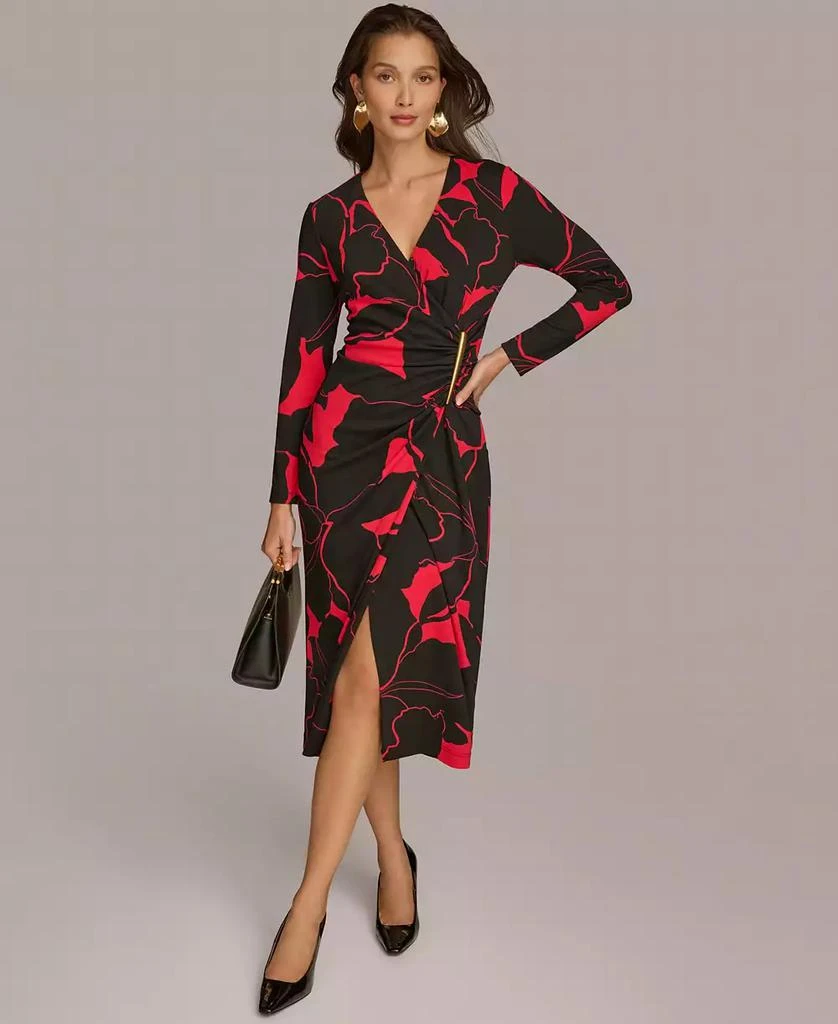 Donna Karan Women's Printed Faux-Wrap Dress 1