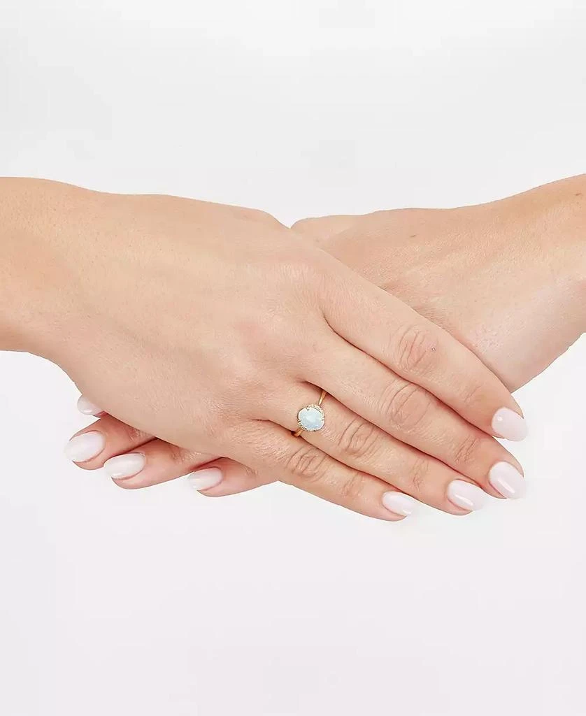 Macy's Opal (1 ct. t.w.) & Diamond (1/10 ct. t.w.) Statement Ring in 14k Gold 2