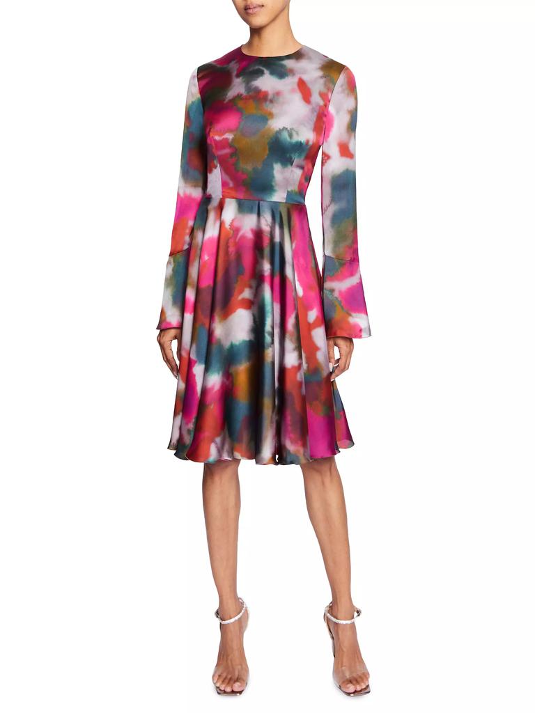 Santorelli Abstract Georgette Fit & Flare Knee-Length Dress