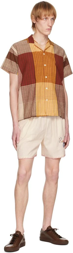 HARAGO Brown Handloom Shirt 4