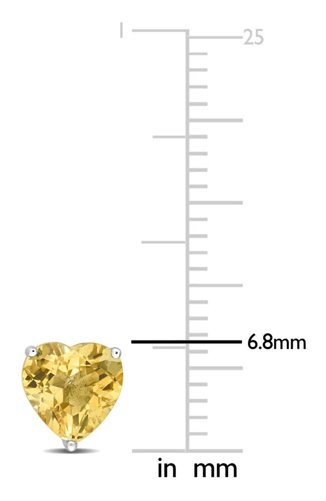DELMAR Heart Cut Citrine Stud Earrings 2