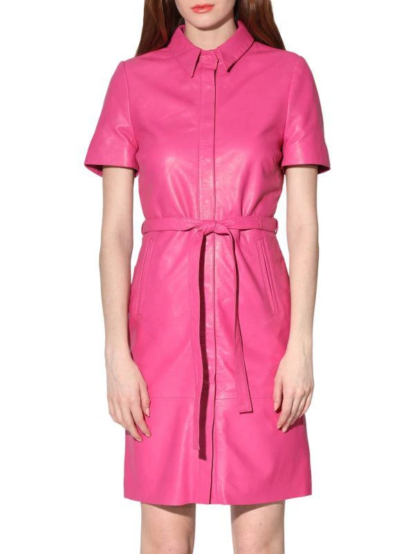 Chloe Leather Belted Shirt Dress  On Sale Now with Up to 65% Off |  Discover Exclusive Deals & Savings at BeyondStyle  Authentic Walter Baker  Women's|women's apparel|shirtdress|women's|dresses with Limited-Time  Discounts, Free
