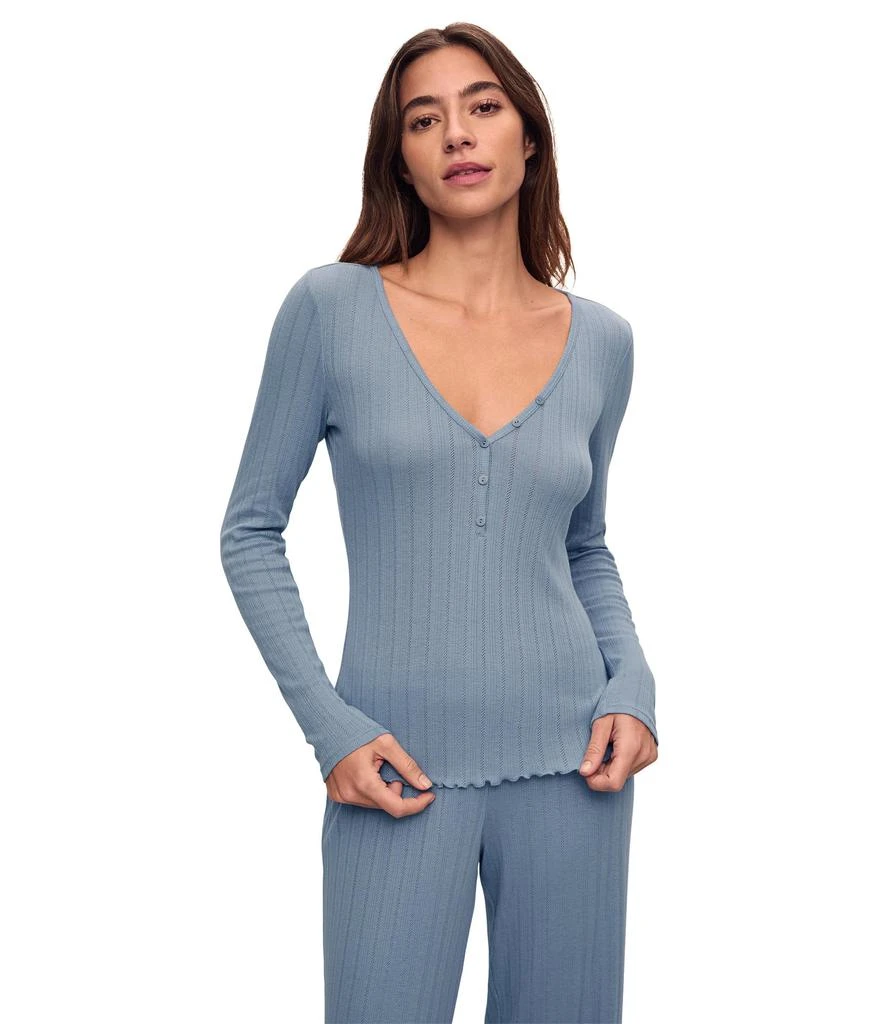 Eberjey Pointelle V-Neck Henley 1
