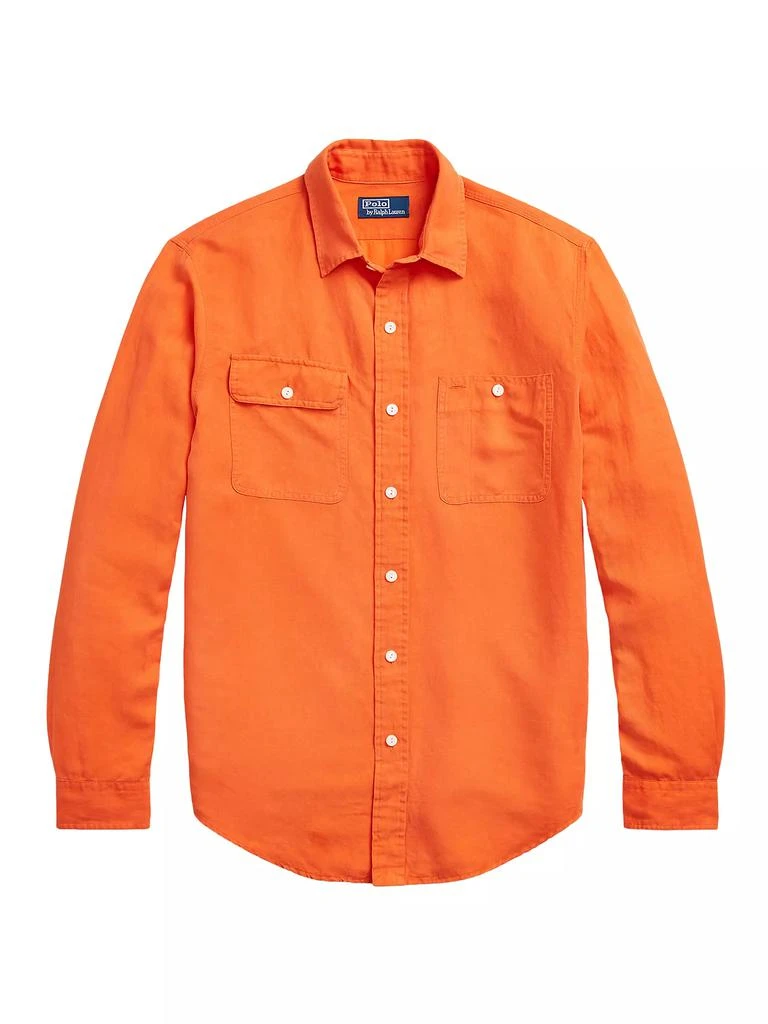 Ralph Lauren Silk-Linen Long-Sleeve Sport Shirt 1