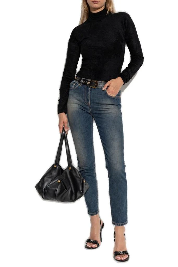 Versace Versace Logo-Patch Tapered Leg Jeans 4